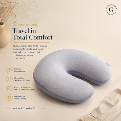 American Tourister memory foam Travel Comfort Neck Pillow with TGS branding logo.