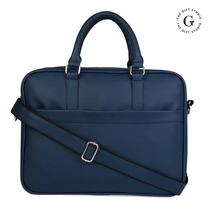 Blue handbag with a Jack & Jones  branding and TGS Logo