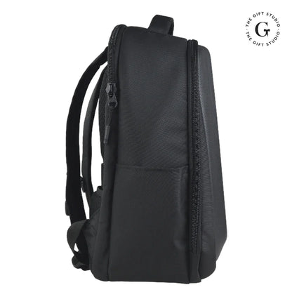 Black Molded backpack with Jack & Jones branding and TGS Logo