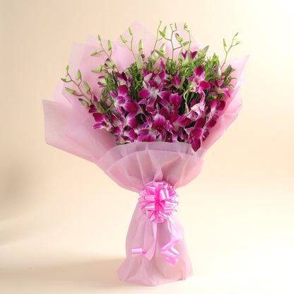 6 Purple Orchids Bouquet