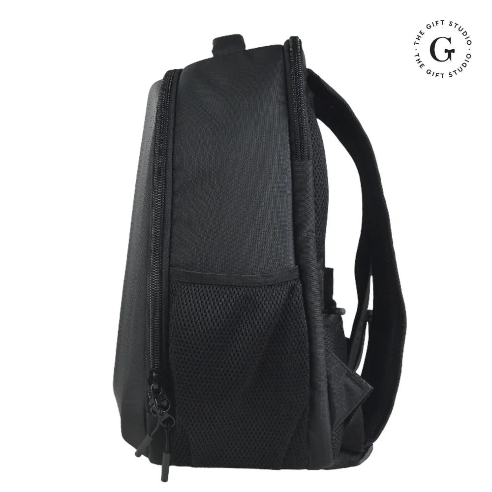 Black Molded backpack with Jack & Jones branding and TGS Logo