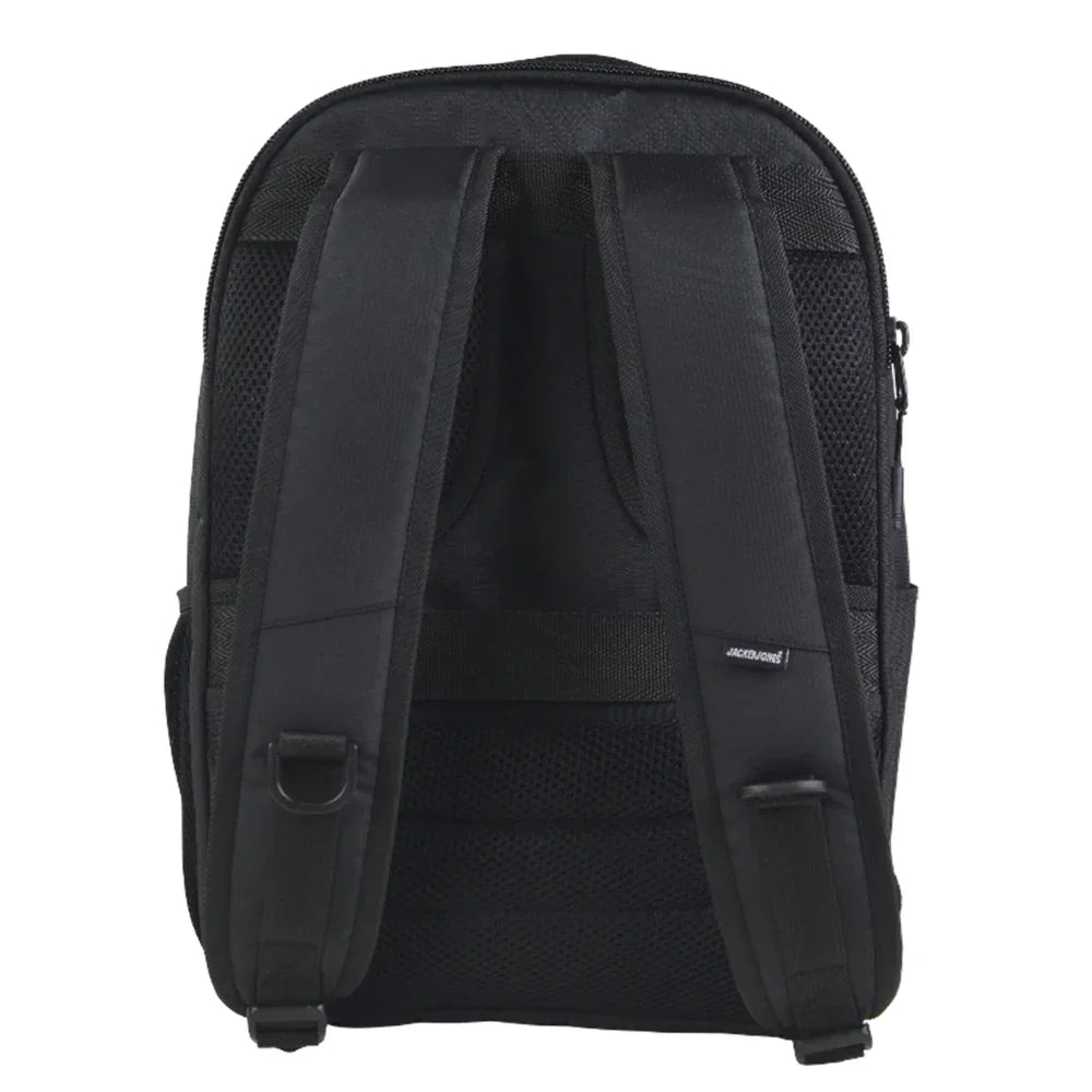 Black Molded backpack with Jack & Jones branding and TGS Logo