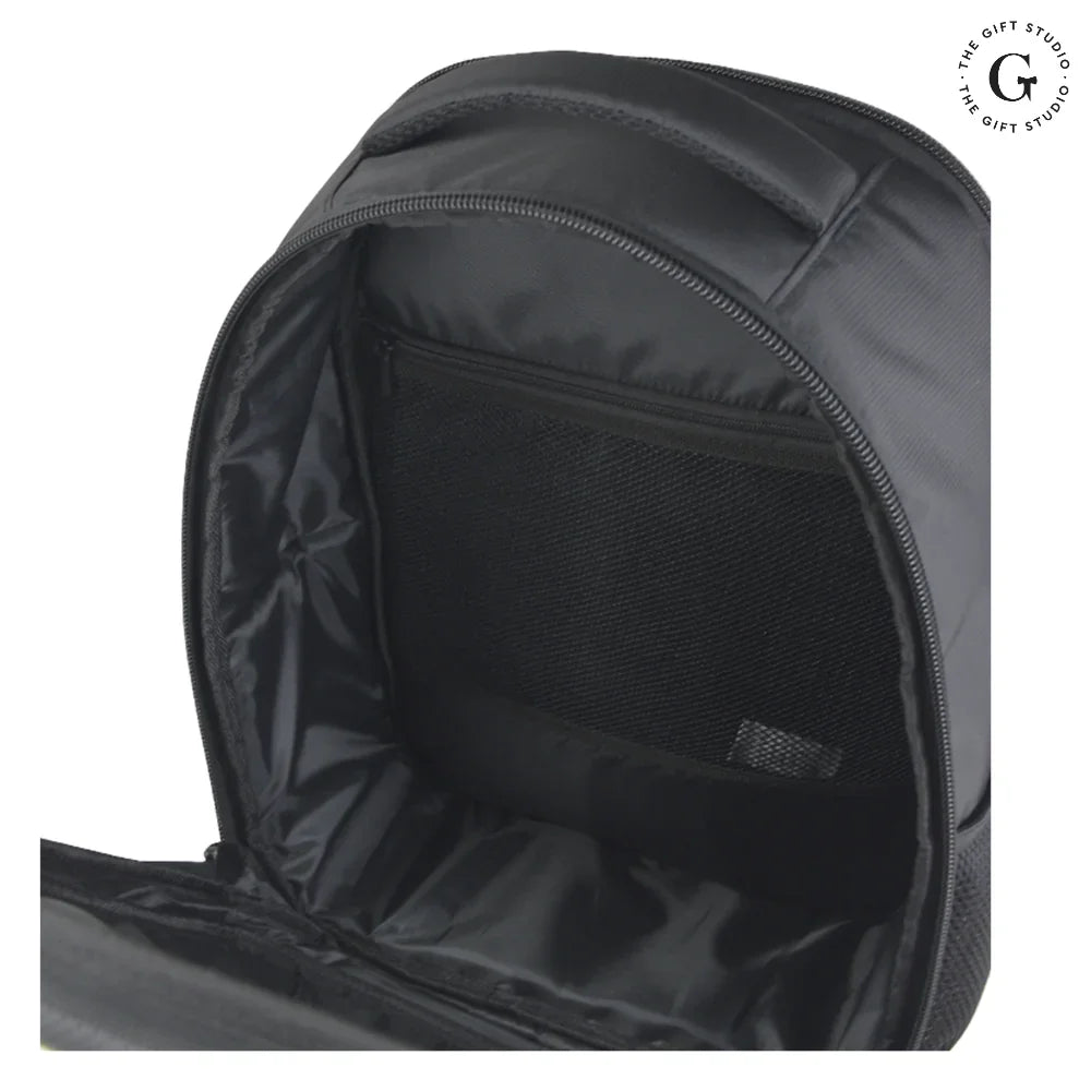 Black Molded backpack with Jack & Jones branding and TGS Logo