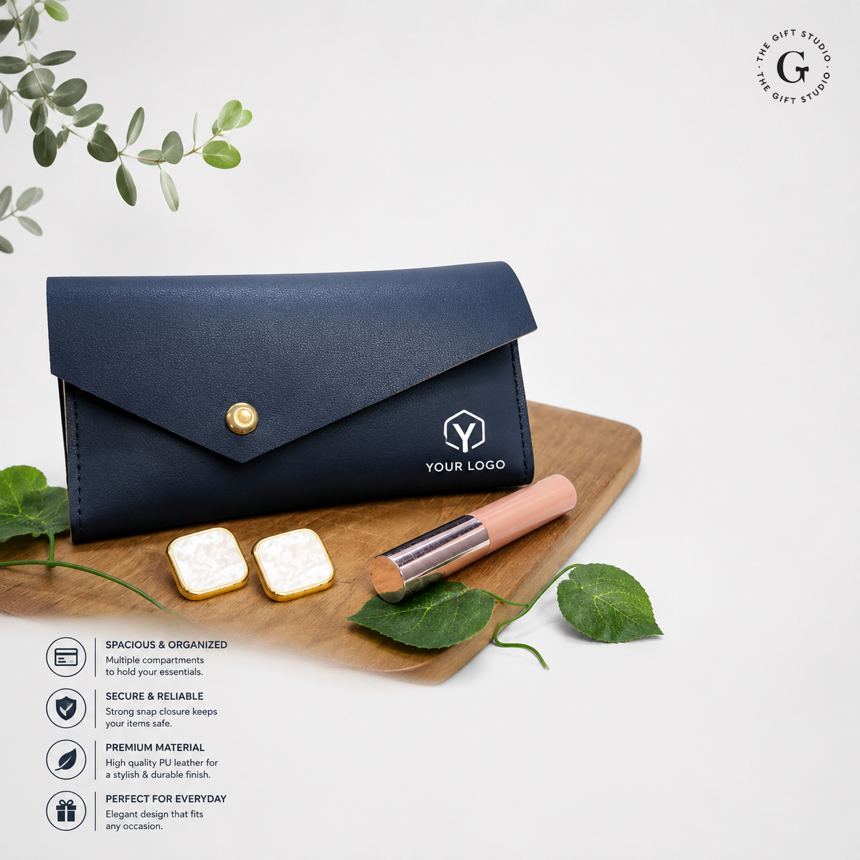 Seal Trifold Wallet for Women with TGS branding