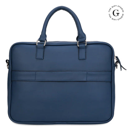 Blue handbag with a Jack & Jones  branding and TGS Logo