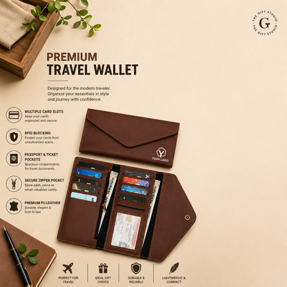 Women Carry Trifold Wallet with multiple compartments for cash and cards with TGS branding