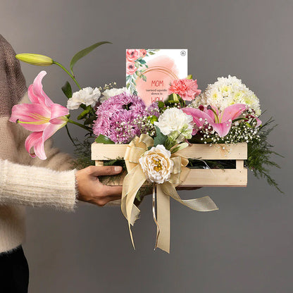 A Beautiful Floral Arrangement in a Tray