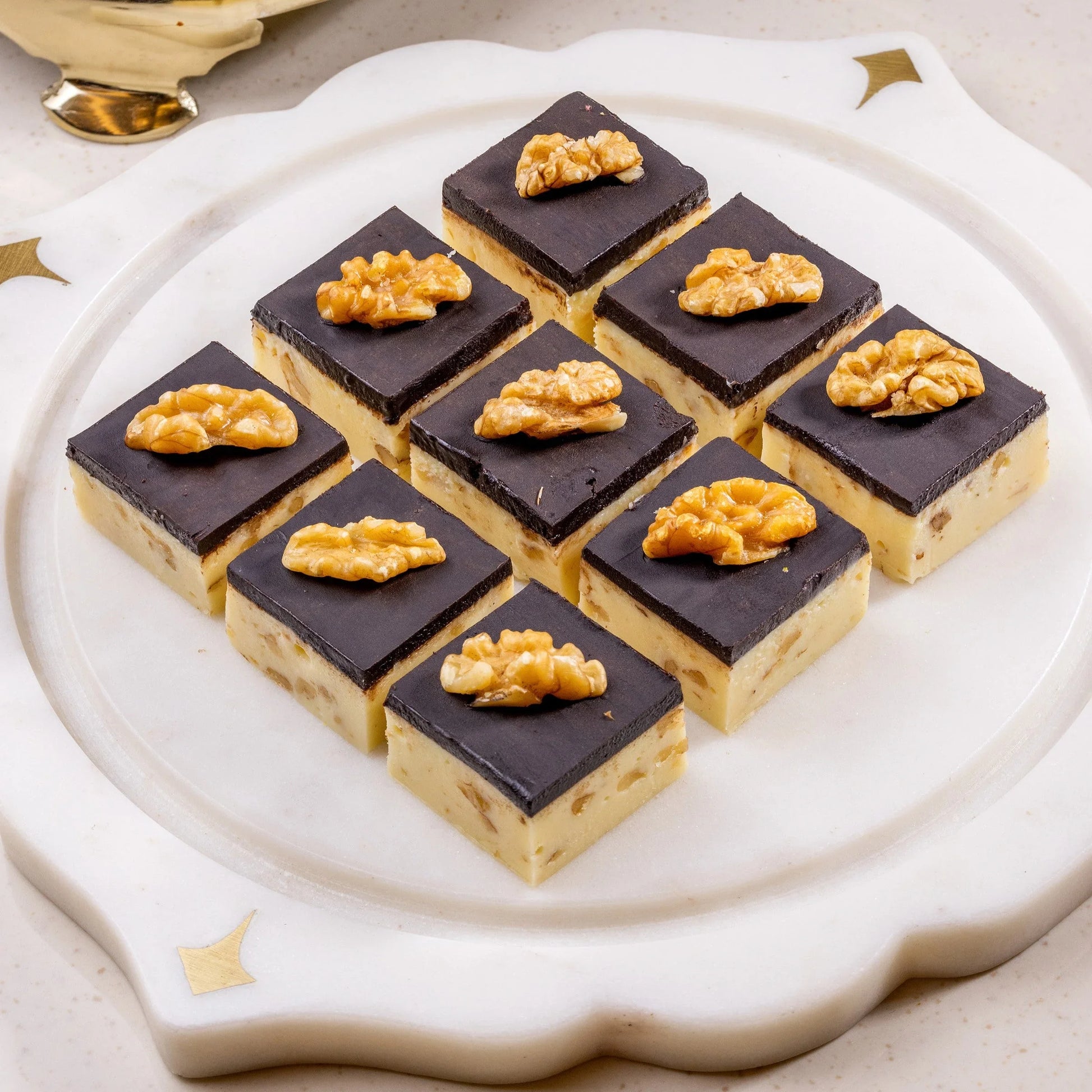 Belgian Chocolate Walnut Fudge box of 6 - The Gift Studio