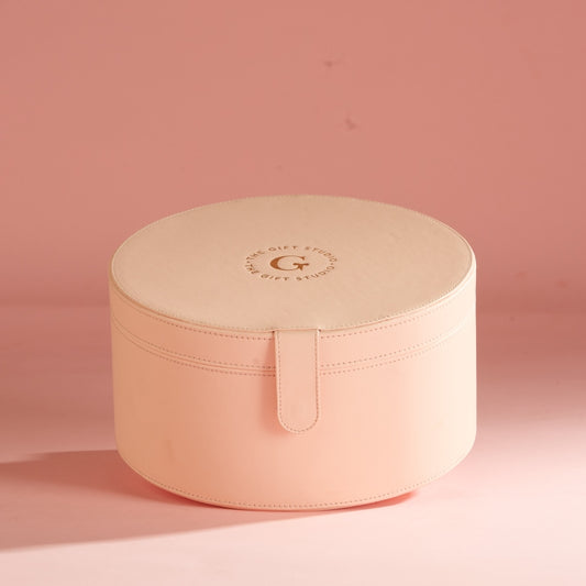 Blush Round Box With Bow - The Gift Studio