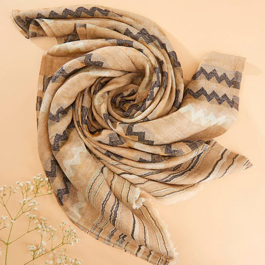 Cashmere Lurex Zig Zag Stole