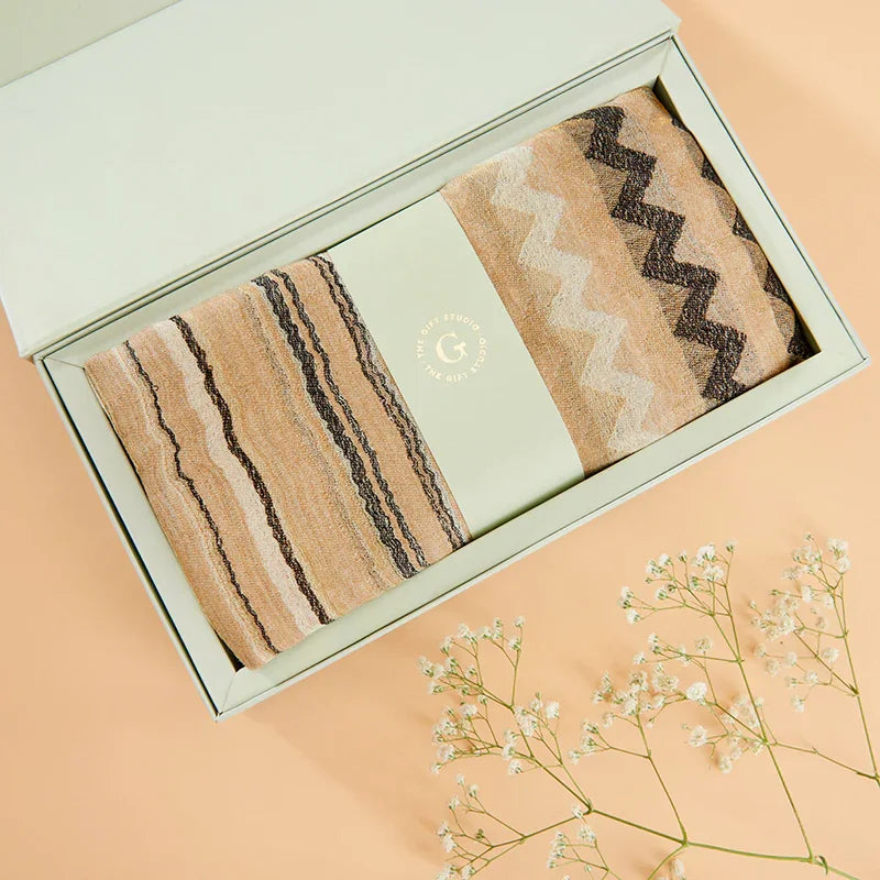 Cashmere Lurex Zig Zag Stole