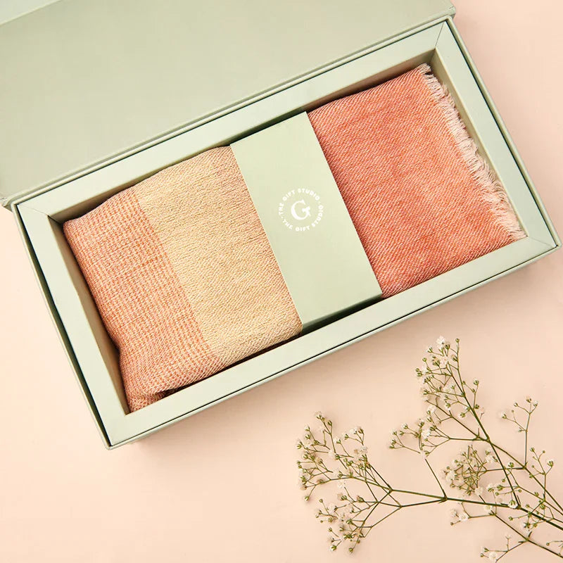 Cashmere Coral Stole with Lurex