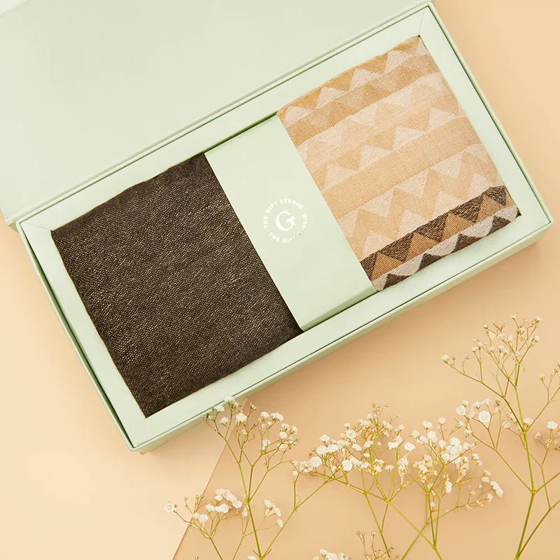 Cashmere Muffler & Lurex Stole Set