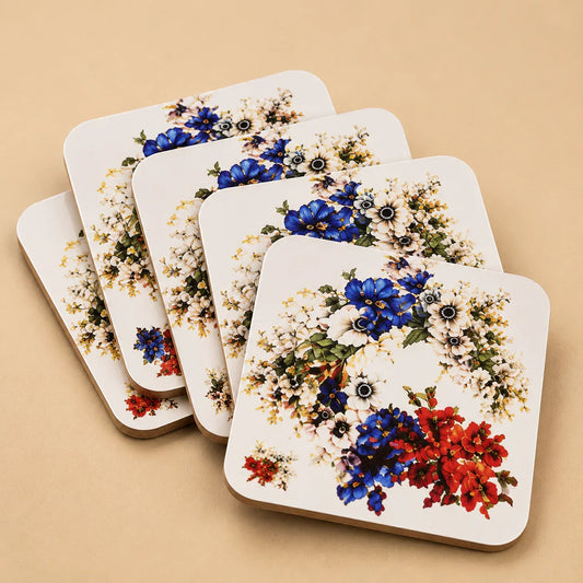 Faux leather Coasters with Anamika Khanna Print