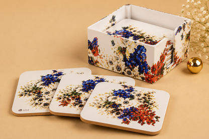 Faux leather Coasters with Anamika Khanna Print