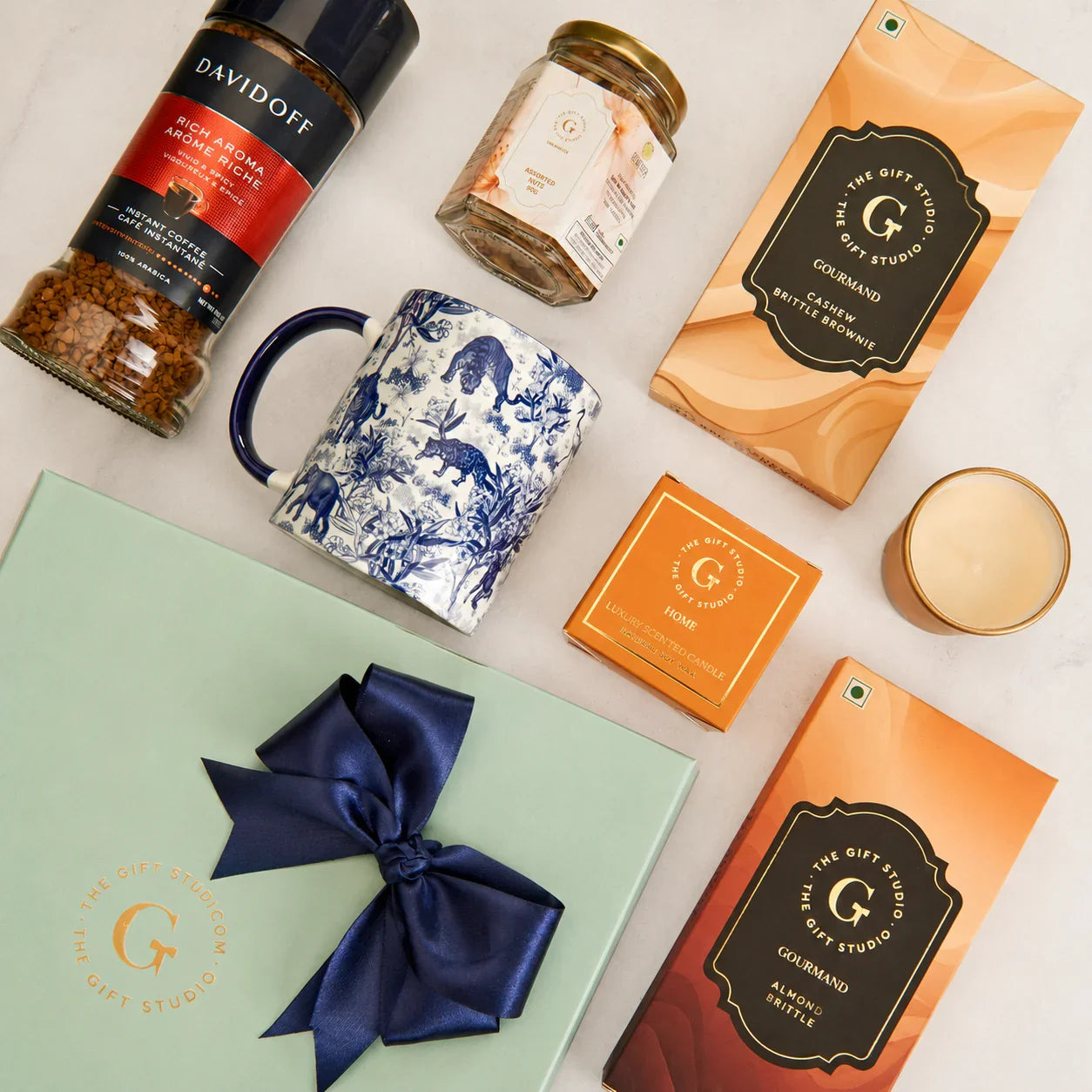 Top-down flat lay showing the full Coffee & crunch assortment.