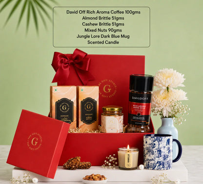 Coffee & Crunch hamper products shown with a clear list of all items