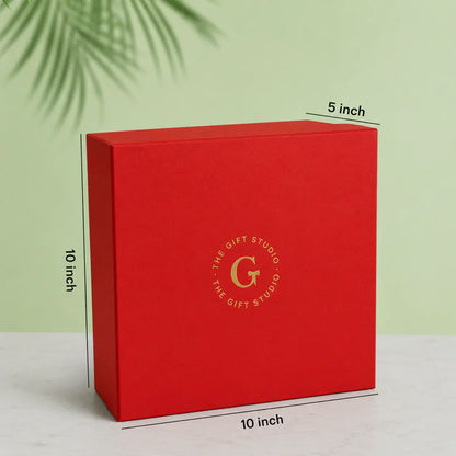 exact dimension and measurement of the Coffee & Crunch red gift box