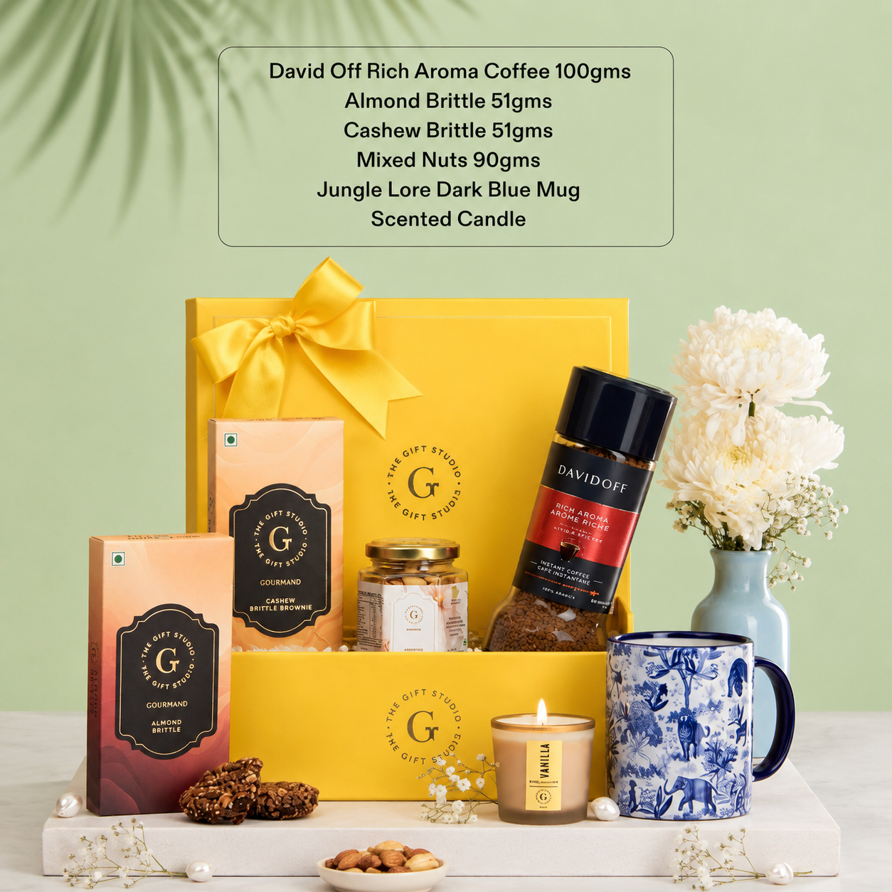Coffee & Crunch hamper shown with a clear list of all items.