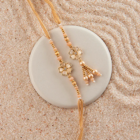 Delicate Floral Bhaiya Bhabhi Rakhi_The Gift Studio