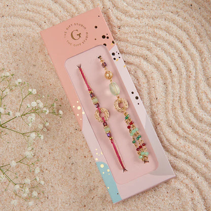Designer Beaded Bhaiya Bhabhi Rakhi_The Gift Studio