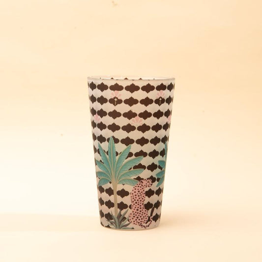 Frosted Tumbler Pink Leapord