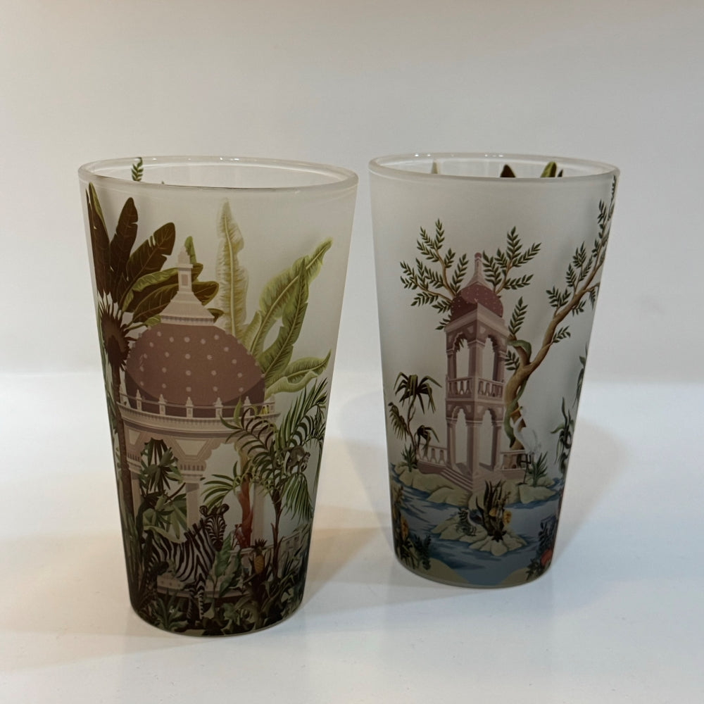 Frosted Tumbler Jungle Glow (Set of 2) - The Gift Studio