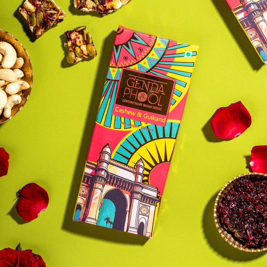 Cashew & Gulkand Chikki-The Gift Stduio