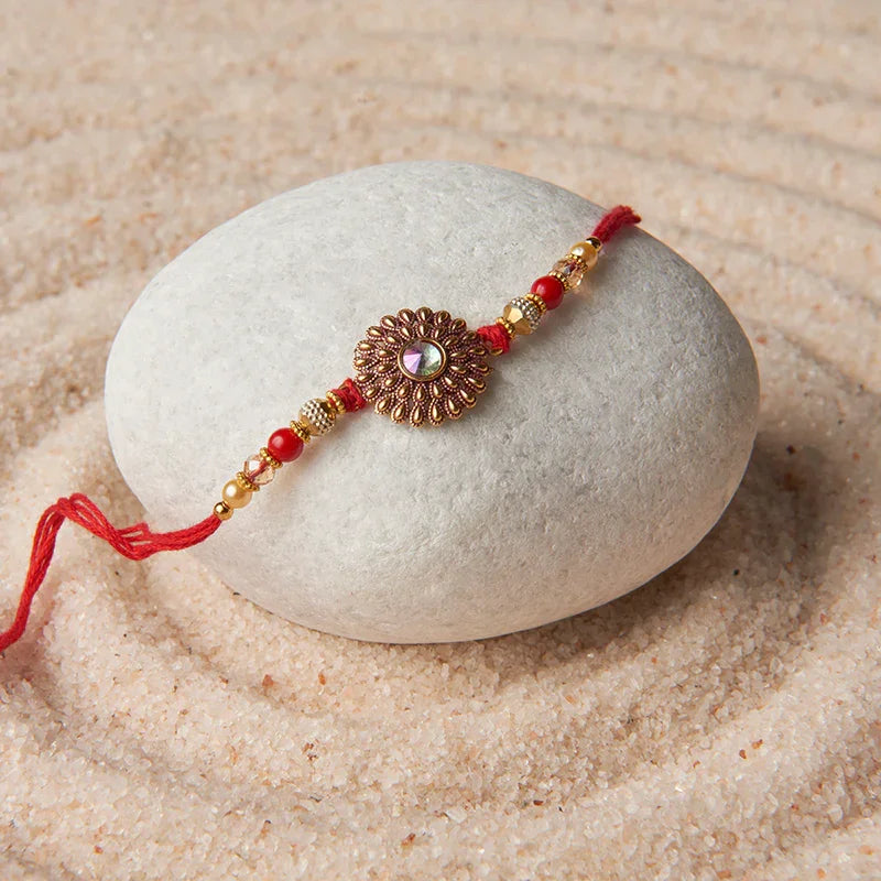 Golden Flower Rakhi_The Gift Studio