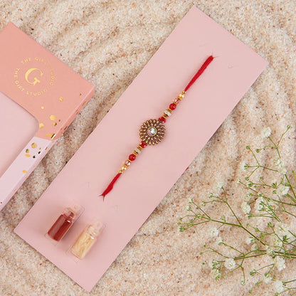 Golden Flower Rakhi_The Gift Studio