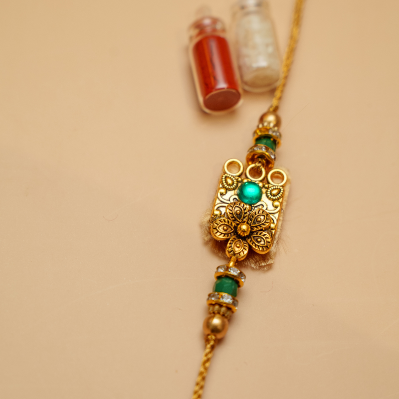 Golden Flower Rakhi