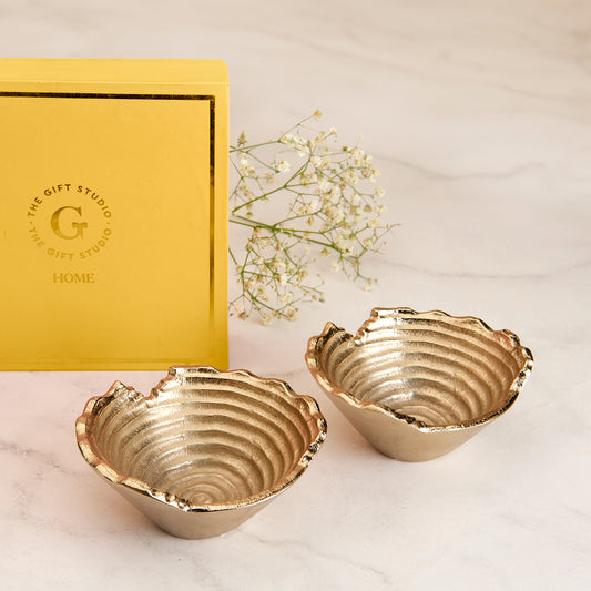 Luxe Gold Ripple Bowl Set