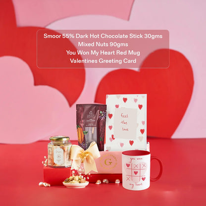Hug me Tight Hamper shown with clear list of all items 