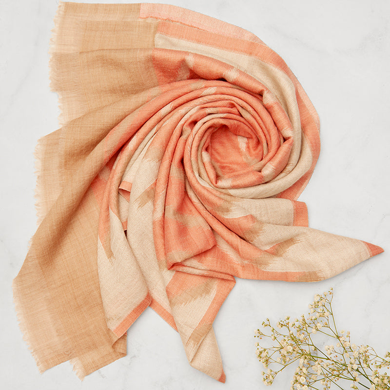 Ikat Striped Cashmere Stole-The Gift Stduio