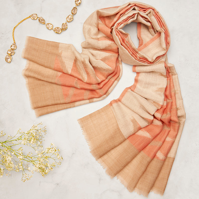 Ikat Striped Cashmere Stole-The Gift Stduio