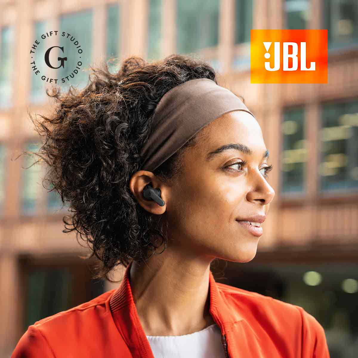 Black JBL wireless earbuds