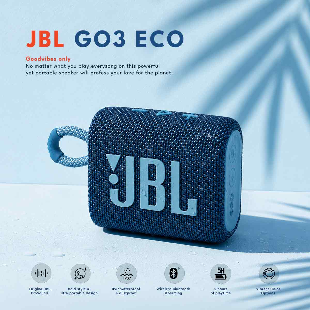 Blue JBL speaker