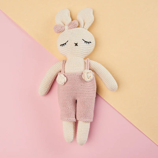 Knitted Ivory Blush Bunny Soft Toy-The Gift Stduio