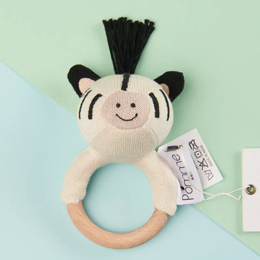 Knitted Soft Zebra Rattle-The Gift Stduio