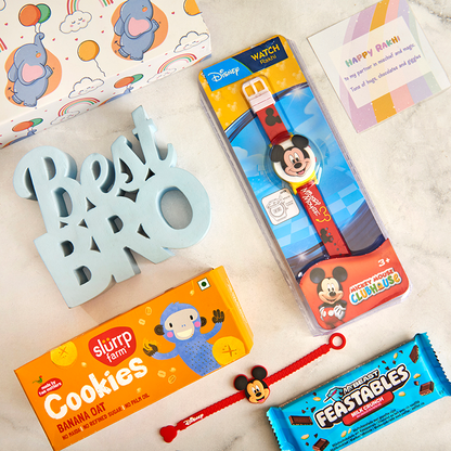 Mickey & Munchies Rakhi Hamper for Brother_The Gift Studio