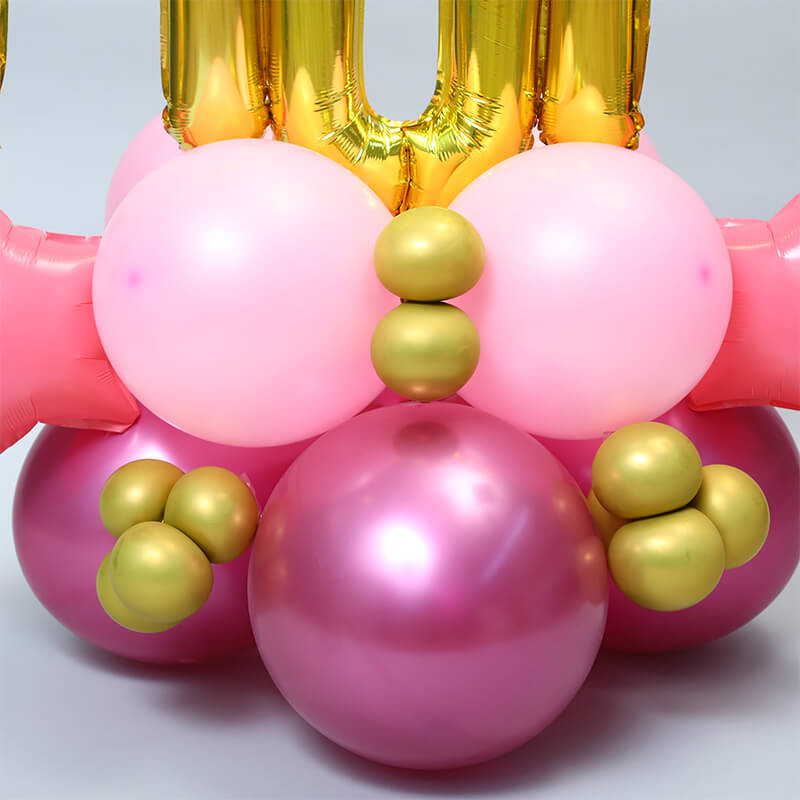 Mom Pink & Golden Balloon Arrangement
