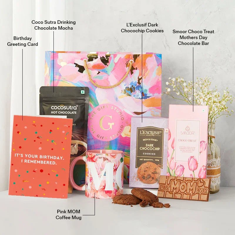 Mom’s Birthday Blush Hamper - The Gift Studio