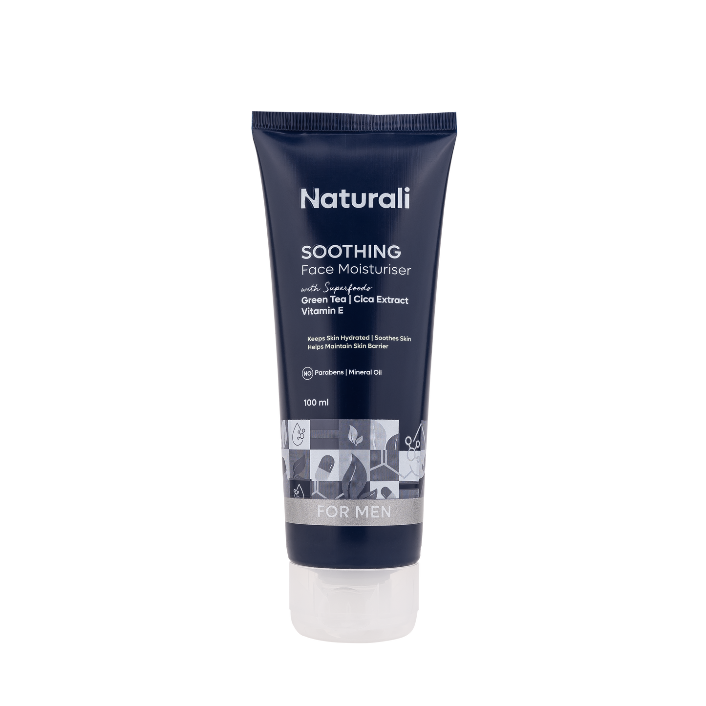 Naturali Soothing Face Moisturiser For Men With Green Tea, Cica & Vitamin E