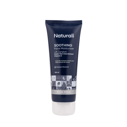 Naturali Soothing Face Moisturiser For Men With Green Tea, Cica & Vitamin E