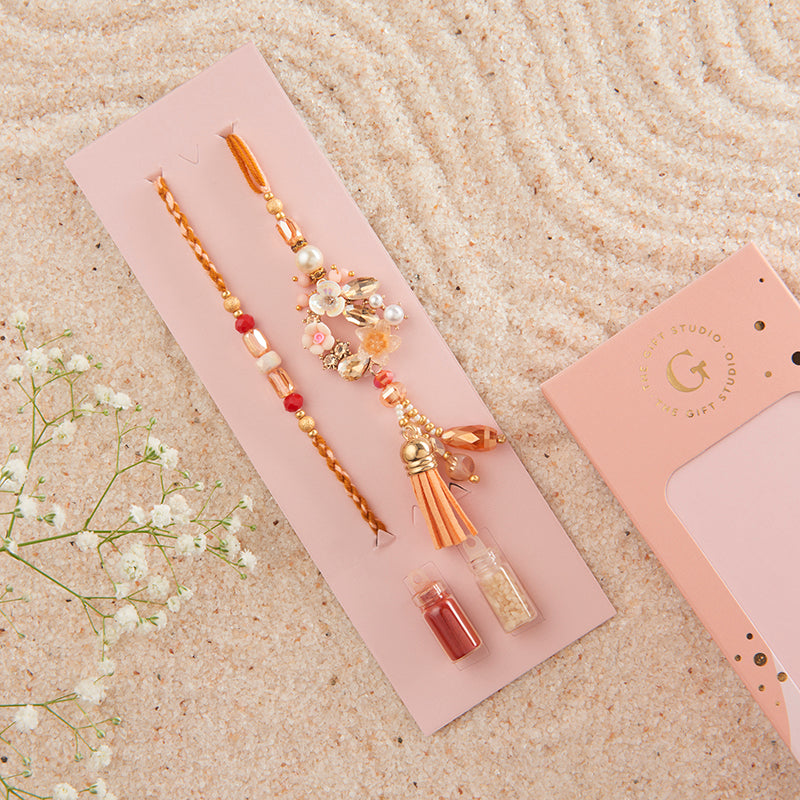 Pastel Petals Bhaiya Bhabhi Rakhi Set