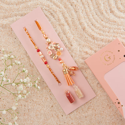 Pastel Petals Bhaiya Bhabhi Rakhi Set