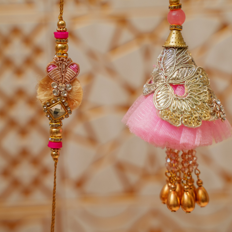 Pink Lumba Rakhi set