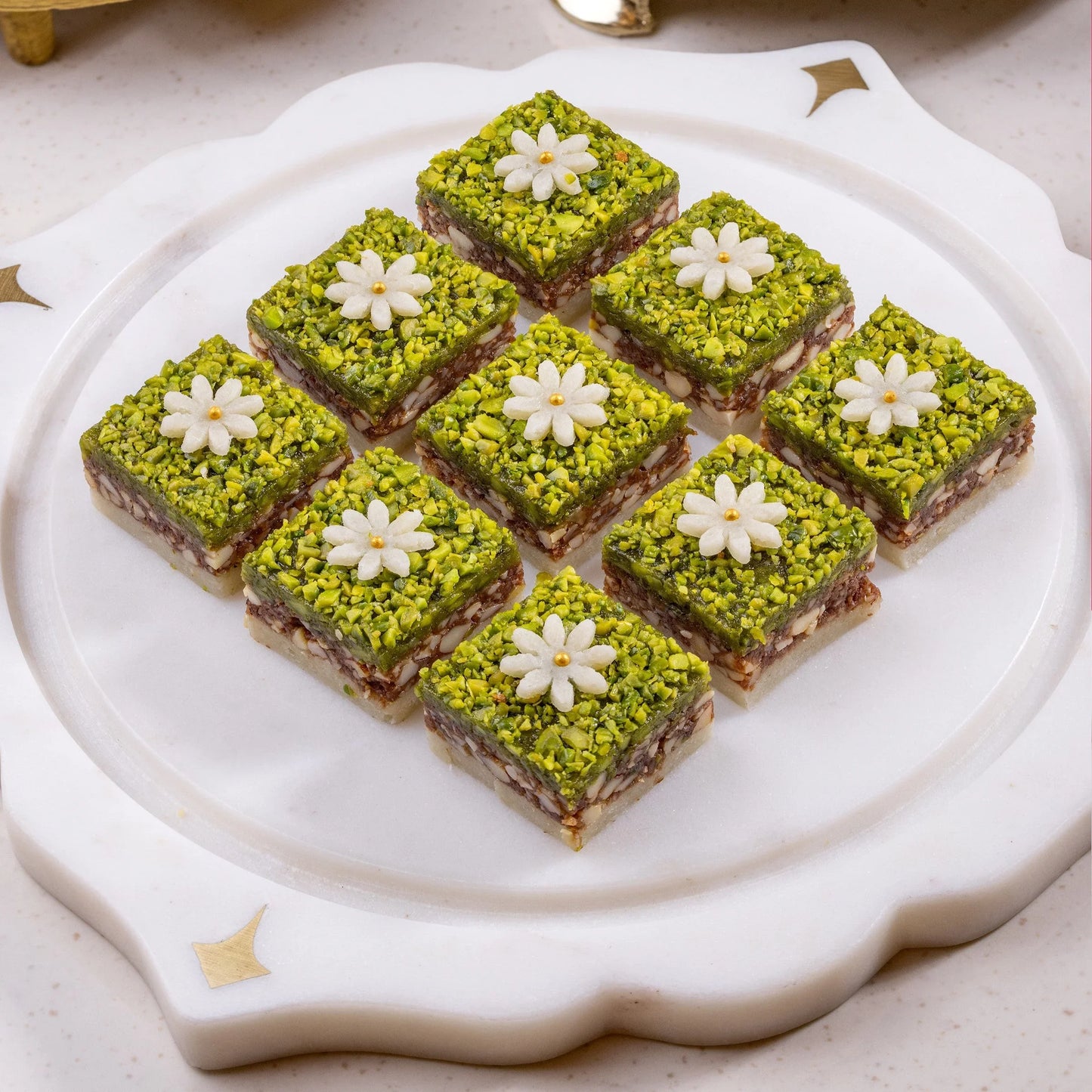Pistachio & Almond Praline box of 12 - The Gift Studio