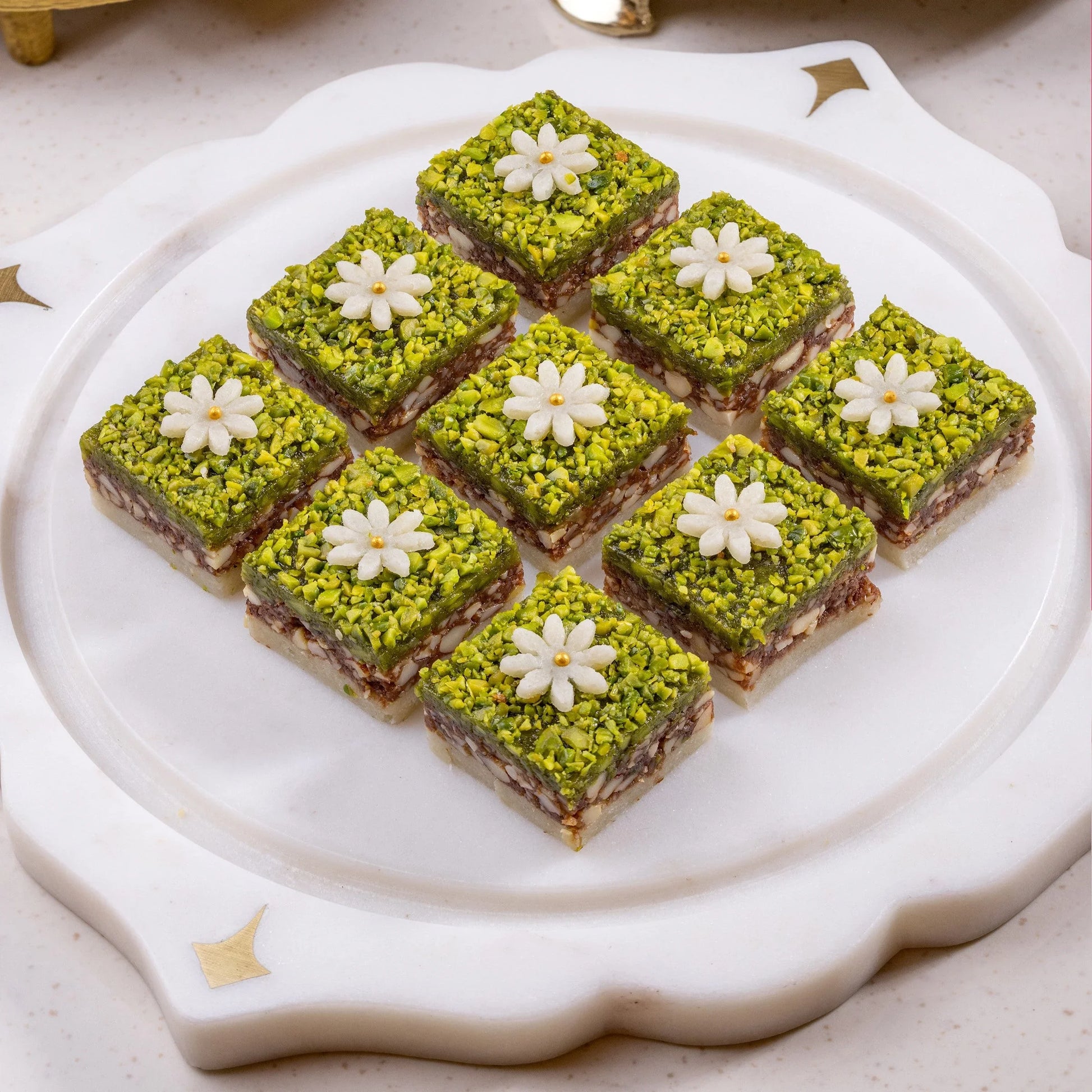 Pistachio & Almond Praline box of 12 - The Gift Studio
