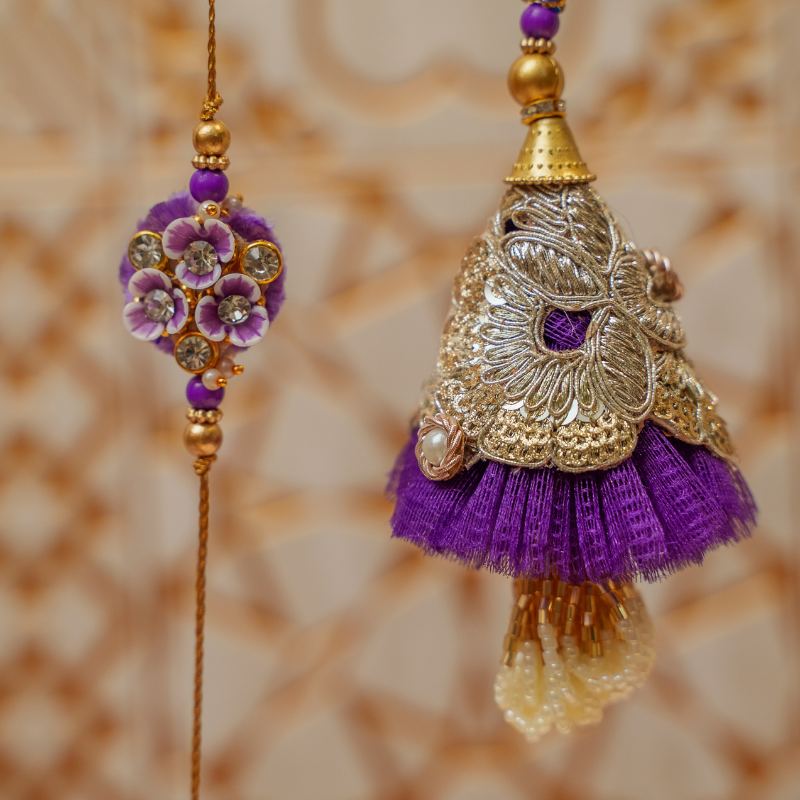 Purple Lumba Rakhi set